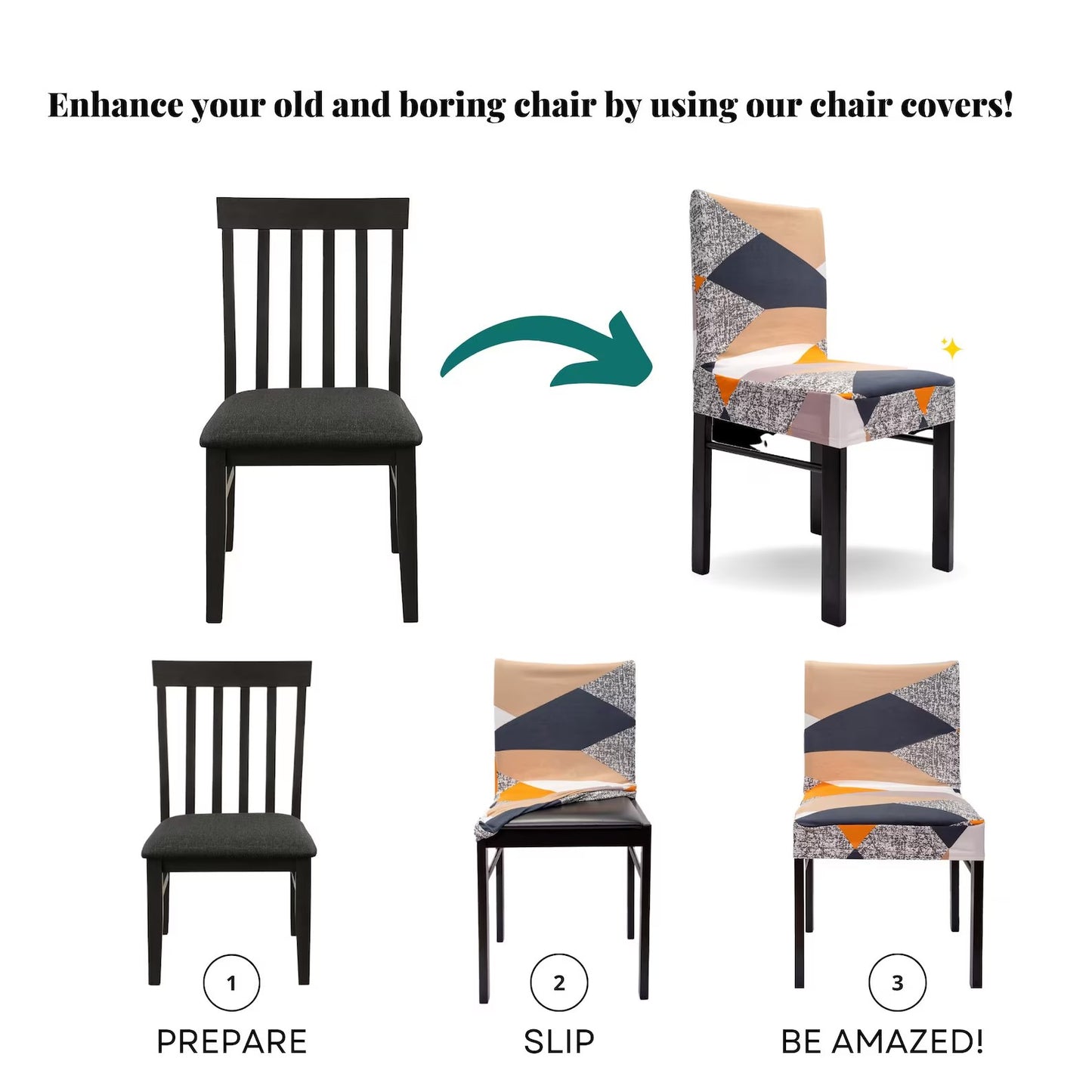 Slip Cover Dining Chairs, Removable Spandex Furniture Protectors