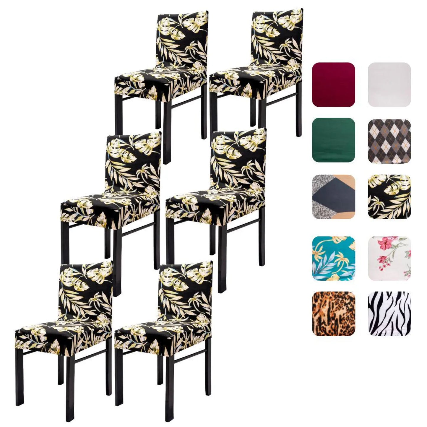 Slipcovered Dining Chairs, Removable Printed Chair Covers