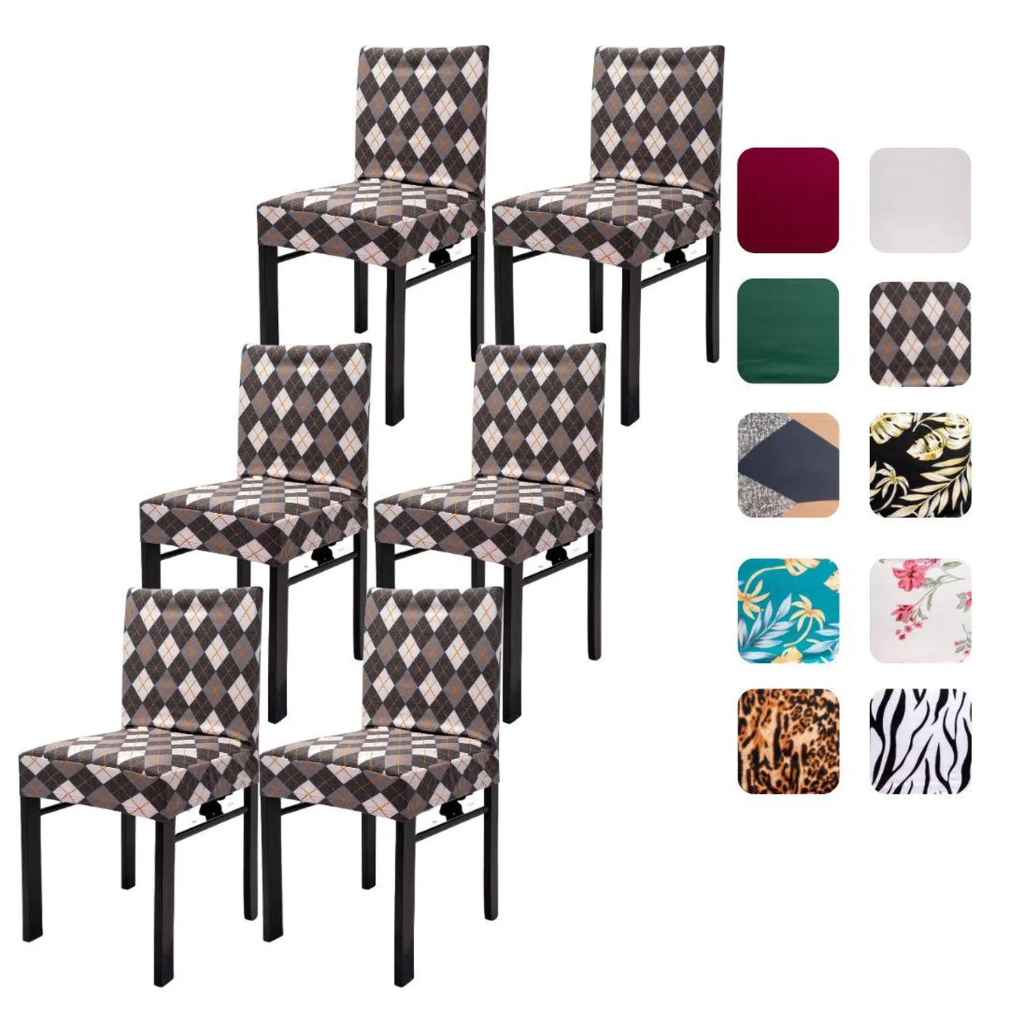 Slipcover For Dining Chairs, Washable Printed Chair Covers