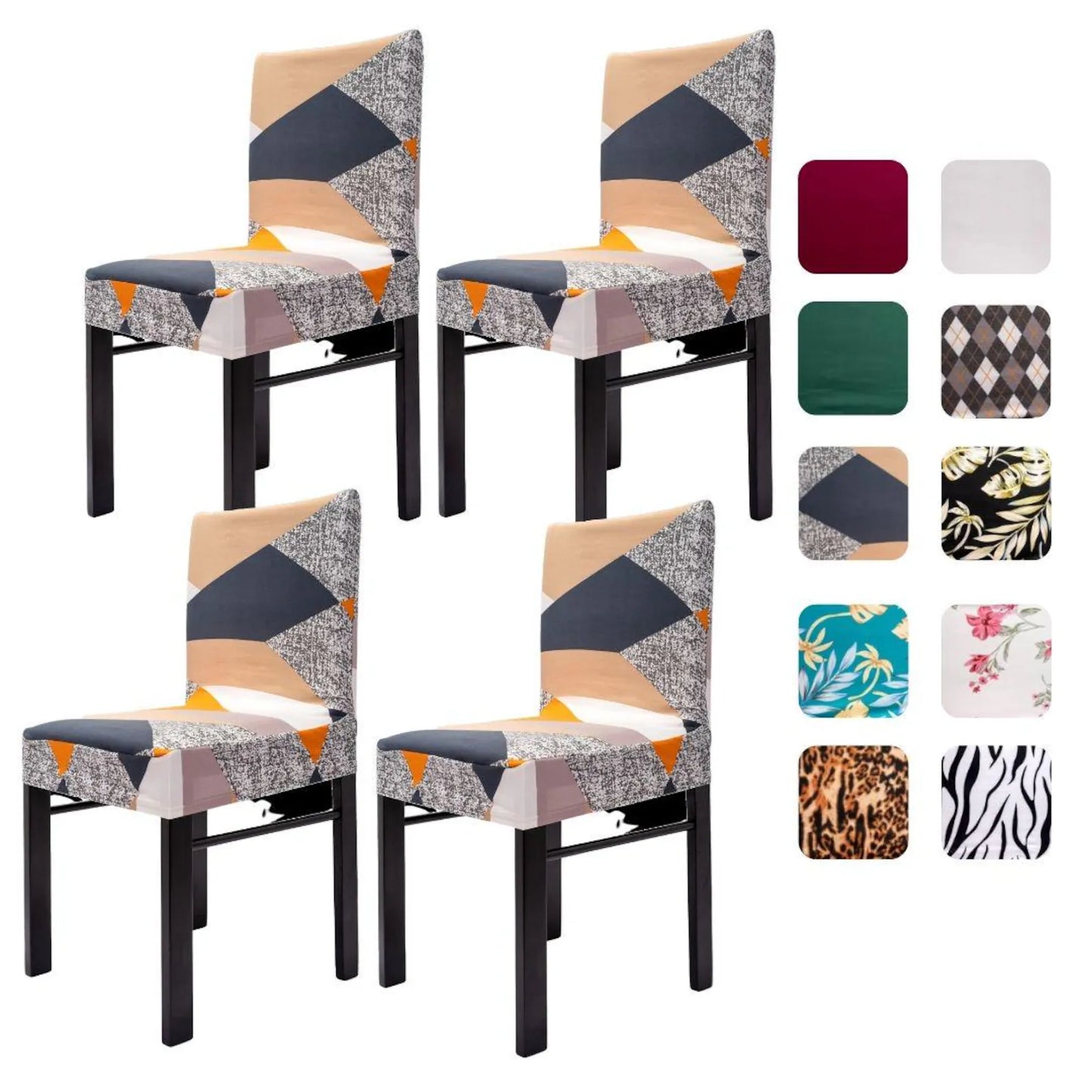 Slip Cover Dining Chairs, Removable Spandex Furniture Protectors