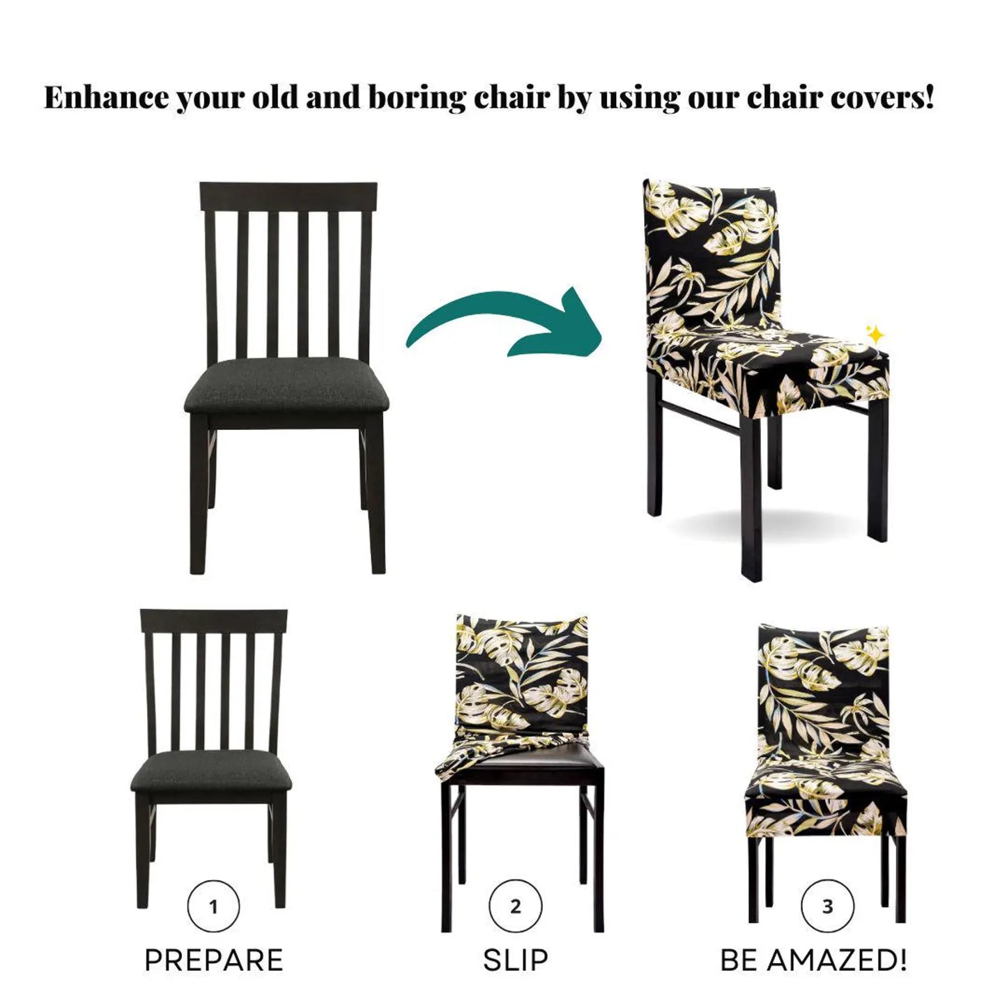 Slipcovered Dining Chairs, Removable Printed Chair Covers