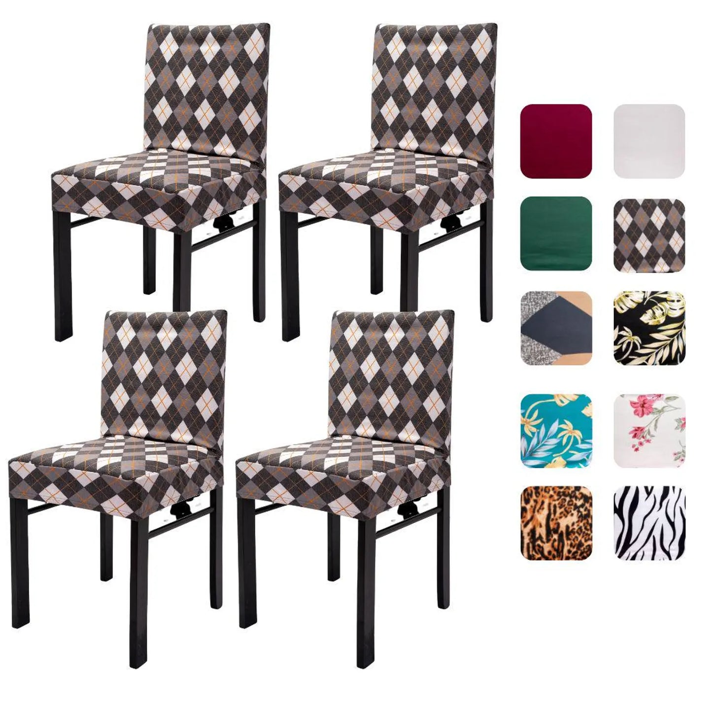 Slipcover For Dining Chairs, Washable Printed Chair Covers